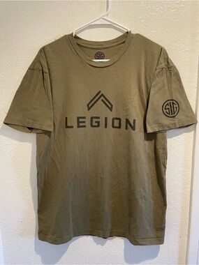 Sig Sauer Legion Shirt Large Olive Green Unleash Warrior Spirit Tactical Men Tee